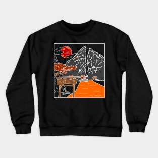 Split mountain in the blood moon Crewneck Sweatshirt